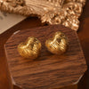 Wholesale Titanium Steel Wiredrawing Heartshaped Electroplated Simple Love Ear Studs For Women