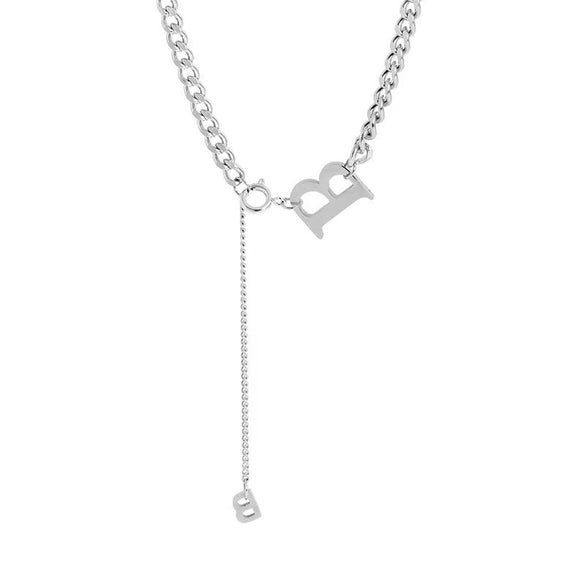 Wholesale Titanium Steel Women's Cold Style Geometric Letter B Gold Inlaid Clavicle Chain