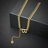 Wholesale Titanium Steel Women's Cold Style Geometric Letter B Gold Inlaid Clavicle Chain