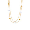 Wholesale Titanium Steel Women's Double Layer Cold Style Clavicle Chain With Lucky Beads Necklace