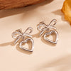 Wholesale Titanium Steel Women's Earrings With Love Water Drops And Bell Patterns And Bow And Hollow Shapes