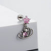 Wholesale Titanium Steel Women's Fairy Style Ear Nail With Pink Zircon And Heart Fivepointed Star Love Bear Shapes
