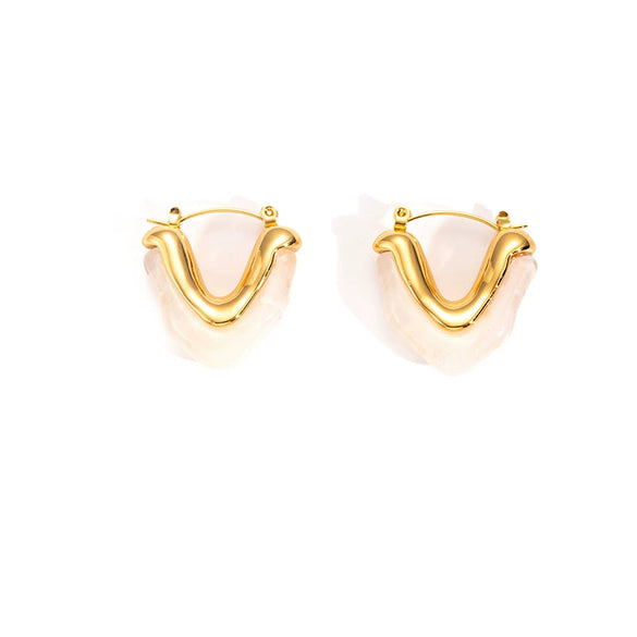 Wholesale Titanium Steel Women's Fashion Ol Minimalist Ushaped Electroplated Earrings