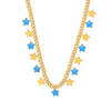 Wholesale 316L Stainless Steel Women's Fashion Personality Fivepointed Star Geometric Electroplated Necklace Jewelry