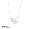 Wholesale Titanium Steel Women's Geometric Bowknot Necklace With Electroplating And O Word Chain