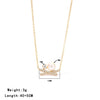 Wholesale Titanium Steel Women's Geometric Bowknot Necklace With Electroplating And O Word Chain