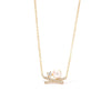 Wholesale Titanium Steel Women's Geometric Bowknot Necklace With Electroplating And O Word Chain