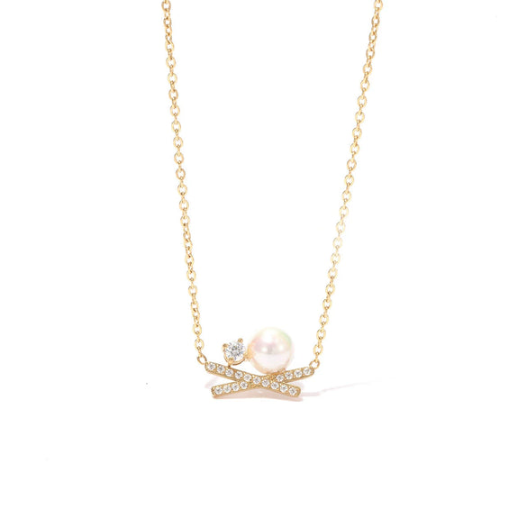 Wholesale Titanium Steel Women's Geometric Bowknot Necklace With Electroplating And O Word Chain