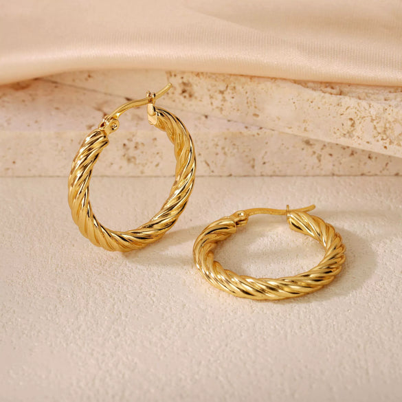 Wholesale Titanium Steel Women's Geometric Earrings Fashion Elegant Stereo Highend Polish Style