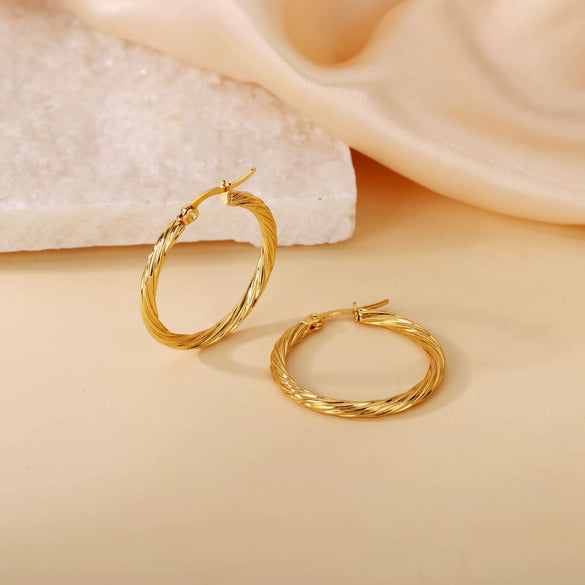 Wholesale Titanium Steel Women's Geometric Earrings Fashion Elegant Stereo Highend Polish Style