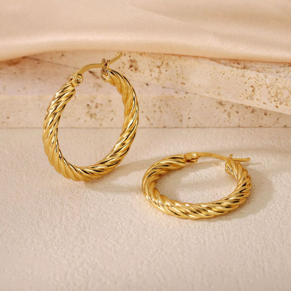 Wholesale Titanium Steel Women's Geometric Earrings Fashion Elegant Stereo Highend Polish Style
