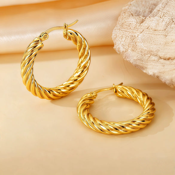 Wholesale Titanium Steel Women's Geometric Earrings Fashion Elegant Stereo Highend Polish Style