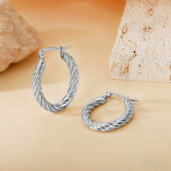 Wholesale Titanium Steel Women's Geometric Earrings Fashion Elegant Stereo Highend Polish Style
