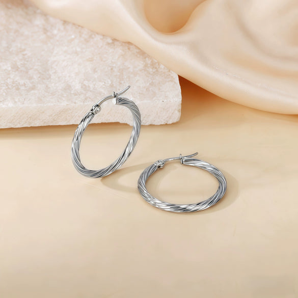 Wholesale Titanium Steel Women's Geometric Earrings Fashion Elegant Stereo Highend Polish Style