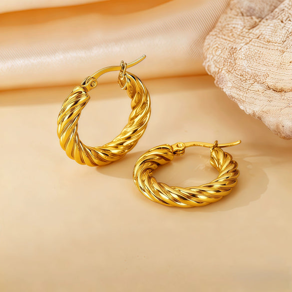 Wholesale Titanium Steel Women's Geometric Earrings Fashion Elegant Stereo Highend Polish Style