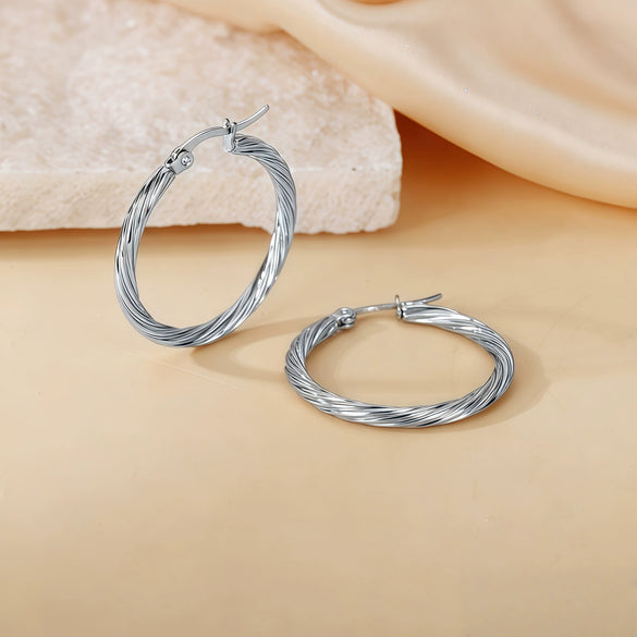 Wholesale Titanium Steel Women's Geometric Earrings Fashion Elegant Stereo Highend Polish Style