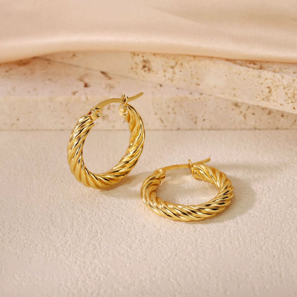 Wholesale Titanium Steel Women's Geometric Earrings Fashion Elegant Stereo Highend Polish Style