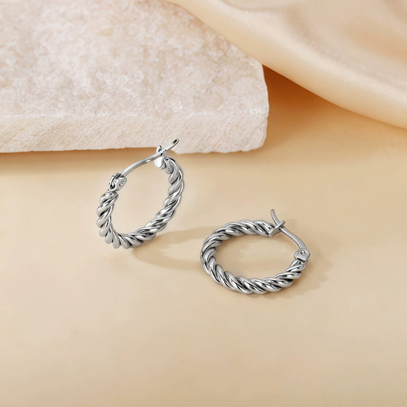 Wholesale Titanium Steel Women's Geometric Earrings Fashion Elegant Stereo Highend Polish Style