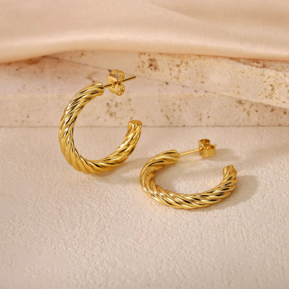 Wholesale Titanium Steel Women's Geometric Earrings Fashion Elegant Stereo Highend Polish Style