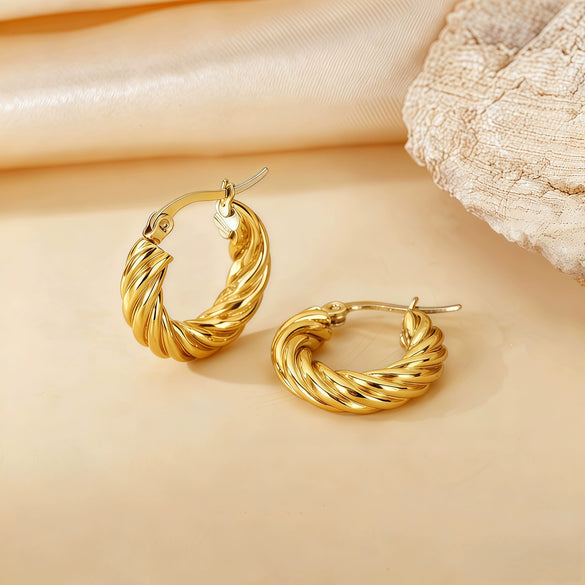 Wholesale Titanium Steel Women's Geometric Earrings Fashion Elegant Stereo Highend Polish Style