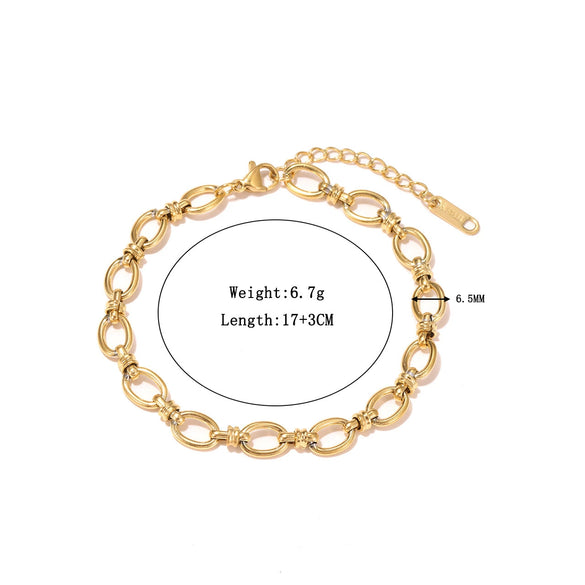 Wholesale Titanium Steel Women's Geometric Handwoven Electroplated Nonfading Bracelet
