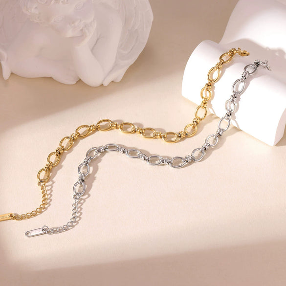 Wholesale Titanium Steel Women's Geometric Handwoven Electroplated Nonfading Bracelet