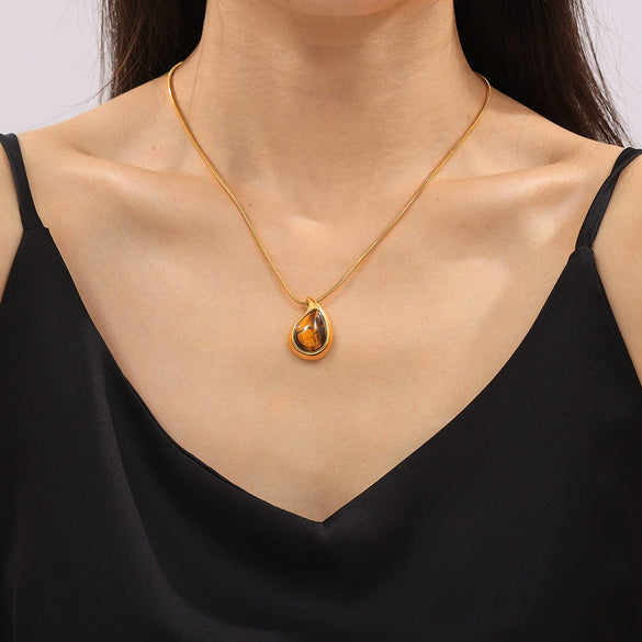 Wholesale 316L Stainless Steel Women's Geometric Pendant Necklaces Retro Fashion