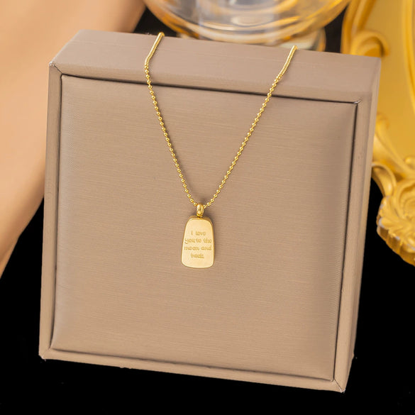 Wholesale Titanium Steel Women's Geometric Retro Necklace With Electroplating O Word Chain