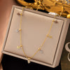 Wholesale Titanium Steel Women's Geometric Retro Necklace With Electroplating O Word Chain