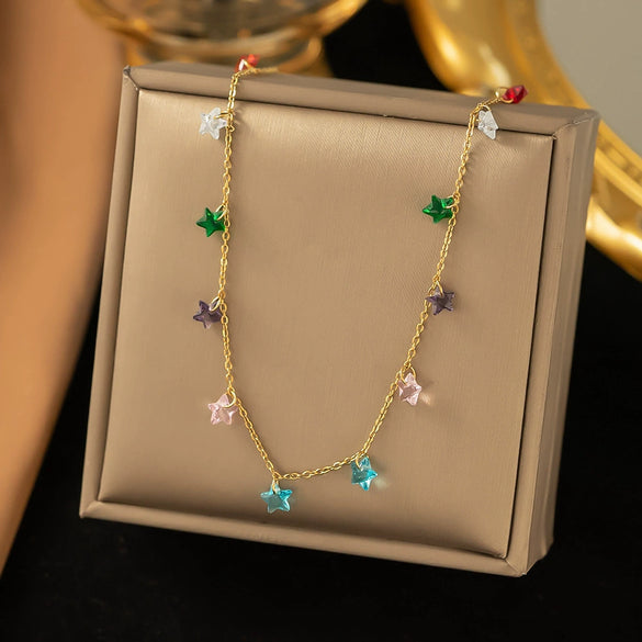 Wholesale Titanium Steel Women's Geometric Retro Necklace With Electroplating O Word Chain