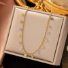 Wholesale Titanium Steel Women's Geometric Retro Necklace With Electroplating O Word Chain