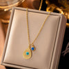 Wholesale Titanium Steel Women's Geometric Retro Necklace With Electroplating O Word Chain