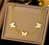 Wholesale Titanium Steel Women's Geometric Retro Necklace With Electroplating O Word Chain