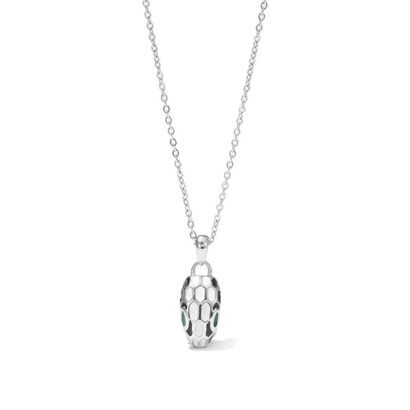 Wholesale Titanium Steel Women's Geometric Snake Head Pendant O Word Chain Necklace With Electroplating