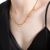 Wholesale Titanium Steel Women's Geometric Star Necklace With Electroplating And Blade Chain
