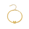 Wholesale Titanium Steel Women's Geometric Threedimensional Butterfly Electroplated Bracelet
