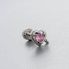 Wholesale Titanium Steel Women's Heart Shape Pink Zircon Butterfly Screw Ear Nail With Fairy Style