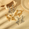 Wholesale Titanium Steel Women's Heart Shaped High Sense Earrings