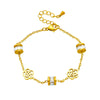 Wholesale Titanium Steel Women's Hollow Flower Jewelry Bracelet With Electroplating Treatment