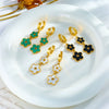 Wholesale Titanium Steel Women's Jewelry Earrings With Retro Plant Flowers Style And Electroplating Treatment