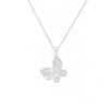 Wholesale Titanium Steel Women's Light Luxury Animals Butterfly Pendant Necklace With Mixed Gem Inlay And Zircon Design