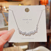 Wholesale Titanium Steel Women's Light Luxury Geometric Bow Necklace With Electroplating