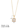 Wholesale Titanium Steel Women's Light Luxury Geometric Square Pendant Necklace Electroplated