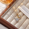Wholesale Titanium Steel Women's Light Luxury Geometric Square Pendant Necklace Electroplated