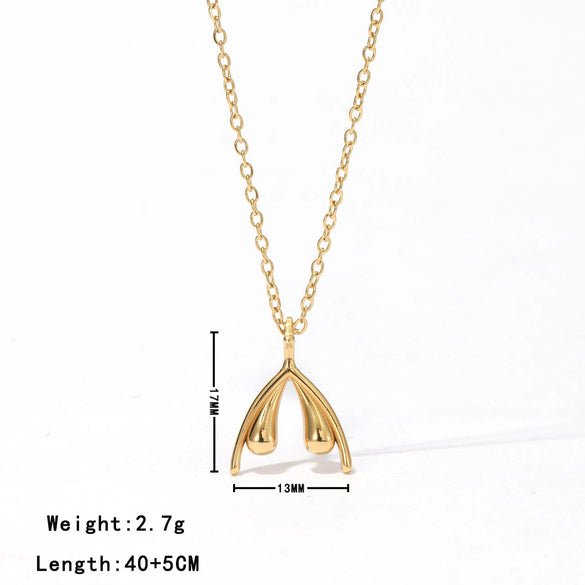 Wholesale Titanium Steel Women's Minimalist Geometric Pendant O Chain Necklace With Electroplating