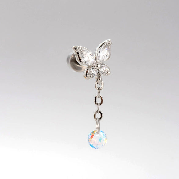 Wholesale Titanium Steel Women's Minimalist Heart Shape Electroplated Ear Nails