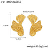 Wholesale 316L Stainless Steel Women's Mori Style Geometric Multilayer Texture Petal Design Electroplated Earrings