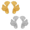 Wholesale 316L Stainless Steel Women's Mori Style Geometric Multilayer Texture Petal Design Electroplated Earrings