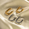 Wholesale Titanium Steel Women's Open Square Geometric Earrings With 18K Gold Electroplating