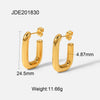 Wholesale Titanium Steel Women's Open Square Geometric Earrings With 18K Gold Electroplating